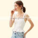 2017 OEM Girls Flounced Hem Cream Textured Corset Blouse Top thumbnail-2