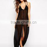 Split Front Sheer Maxi Beach Dress thumbnail-1