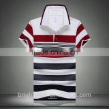 casual dress fashion style striped short sleeve polo shirt for men