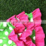 2016 New Baby Girls Dress Boutique Dress Green White Polka Dot Dress Ruffle Dress With Headband thumbnail-4