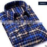 Hot Sale for 2016 New Style Flannel Plaids Shirt for Men Blue Black White Orange Four Color Casual Men's Shirt for Spring thumbnail-1
