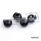 Black 5mm 2 Holes Plastic Round Ball Cord Lock End Toggles Spring Clip Stoppers for Bungee Shock Cord K-072 thumbnail-3