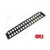 Black Empty 32 Port Rj45 Rack Mount Patch Panel CE ROHS REACH