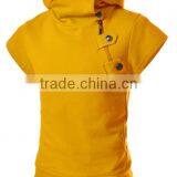 Fashion Style Women and Men Short Sleeve Zip up With Button Tall Fitness 80 Cotton 20 Polyester Hoodies Wholesale thumbnail-5