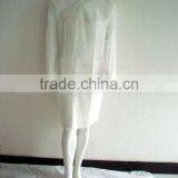 Surgical Disposable White Lab Clothes/work Clothes With Elastic Cuff