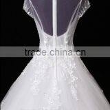 Wholesale 2017 Wedding Dress Elegant A-line Sweetheart Cap Sleeve Tulle With Lace Wedding Gown Bridal Dresses F106 thumbnail-4