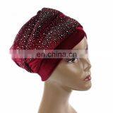 Sky Star Ironed Tthe Velvet Hood Muslim Long Tail Cap Wrap Head Scarf Hat thumbnail-6