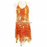 8 Colors Girls Kids Belly Dance Costume Sparkly Circle Sequin Coins Top & Skirt thumbnail-6