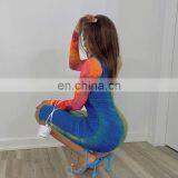 LAITE D2185 New Styles Patchwork Contrast Color Casual Dresses Ladies Printed Bodycon Dresses thumbnail-3