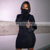 LAITE D2172 New Arrivals Autumn&winter High Collar Solid Color Casual Dresses Fashion Bodycon Women Dresses thumbnail-2