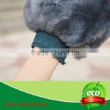natural genuine leather sheepskin wash mitt for car China supplier