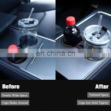 Cup Holder Insert Stabilizer For Tesla Model 3/Y 2021 With Mini Trash Can Storage Box Ashtray Armrest Box thumbnail-3