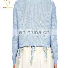 Women Knitted Cashmere Wool Cable Pullover Sweater thumbnail-3