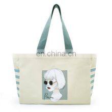 Extra Large Blue Handle Reusable 12oz 16oz Blank Thick Custom Logo Printed Women Fashion Patterns Hand Cotton Canvas Tote Bag
