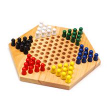 Wooden Customized Puzzle Hexagon Board Game Checkers for Children Gifts