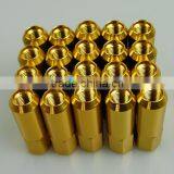 gold anodized aluminum racing wheel lug nuts