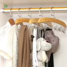 Custom Luxury Wooden Scarf Neck Tie Belt Hangers For Display thumbnail-5