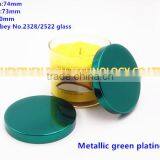 74mm Metallic Green Plating Candle Lid thumbnail-1