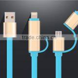 Fast Charging Usb Cable 2in1 8pin Micro Usb Data Cable Micro Usb Cable for Iphone, for Android Phone thumbnail-1