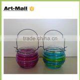 New Products Christmas Colored Hanging Glass Ball Candle Holder thumbnail-1