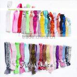 Shiny Custom Printed Frosted Elastic Hair Tie 5/8''Fold Over Elastic Cheap Wide Headbands thumbnail-4