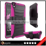 For HTC Desire 816 Armor Case Series - Heavy Duty Dual Layer Holster Case Kick Stand with Locking Belt Swivel Clip