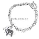 Bright, Polished, Detailed Silver Tone 3D Soccer Goalie Save Charm, Comes On An Intricately Detailed Antiqued Silver Tone Chain thumbnail-4