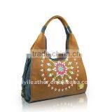 1498-Latest Original Design Nation Style PU and Denim Fabric Lady Hobo Bag 2016