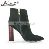 OEM ODM high quality high heel suede winter boots block heels for women