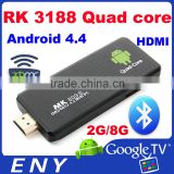 RK3188 Quad Core CortexA9 1.8GHz 2GB 8GB Bluetooth Quad Core Google H.264 Android Mini PC MK809 III