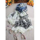 Hot Selling Diamond Print Scarf Big Shawl Long Style With Beads thumbnail-1