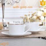 Ceramic Coffee Cup and Saucer With Gold-rim Bone China Tea Cup and Saucer thumbnail-5