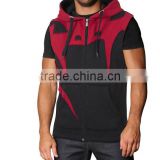wholesale mens sleeveless hoodie zip up sleeveless zip hoodie