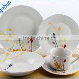 20pcs Super White Luxury Porcelain Dinnerware Dinner Set With Elegant Silver Design for 4person thumbnail-6