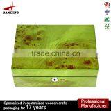 OEM Solid Wood Green Jewelry Box Packaging With Custom Logo Printed thumbnail-2