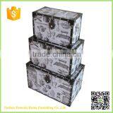 Retro Vintage Pattern Popula Antique Wooden Storage Trunk thumbnail-2