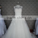 (MY0039) MARRY YOU Real Sample Dress Sleeveless A-line Detachable Lace Top Wedding Dress 2015