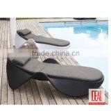 Modern Classic Outdoor Poolside Beach Use Ratten Wicker Sun Lounger With Cushions thumbnail-2