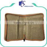 New Style Jute Passport Holder Travel Passport Wallet With Zipper thumbnail-4