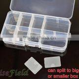 Jewelry Storage Box 10 Grid Plastic Transparent Jewel Cosmetic Drug Stash Can Split Adjustable