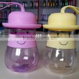 novelty and colorful kids water bottles with cup shaped lid