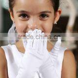 Short Tulle Cheap Kids Size White Satin Gloves thumbnail-6