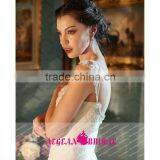 GS12 Sexy Sweetheart Cap Sleeve Luxury Wedding Dresses Beaded Bust Lace Floor Length Vestido De Noiva Saia Removivel thumbnail-3