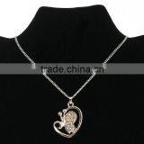 Silver Crystal Pave Butterfly Charms Necklace For Girls Wholesale thumbnail-1