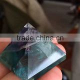 Natural colorful fluorite crystal pyramid for sale
