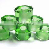 AAA Colombian Emerald Color Quartz Smooth Handmade Big Hole Tyre Beads thumbnail-1