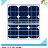 Glass laminated mono poly 25W solar panel