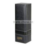 Chinese Factories Wholesale Custom Luxury Single Bottled Wine Box, Leather Black Fashion Beautiful Gift Box