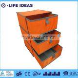 Fabric Polyester 3-drawer Rectangular Storage Box thumbnail-1