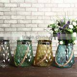 S/S Ring Rope Handle Glass Vase thumbnail-2